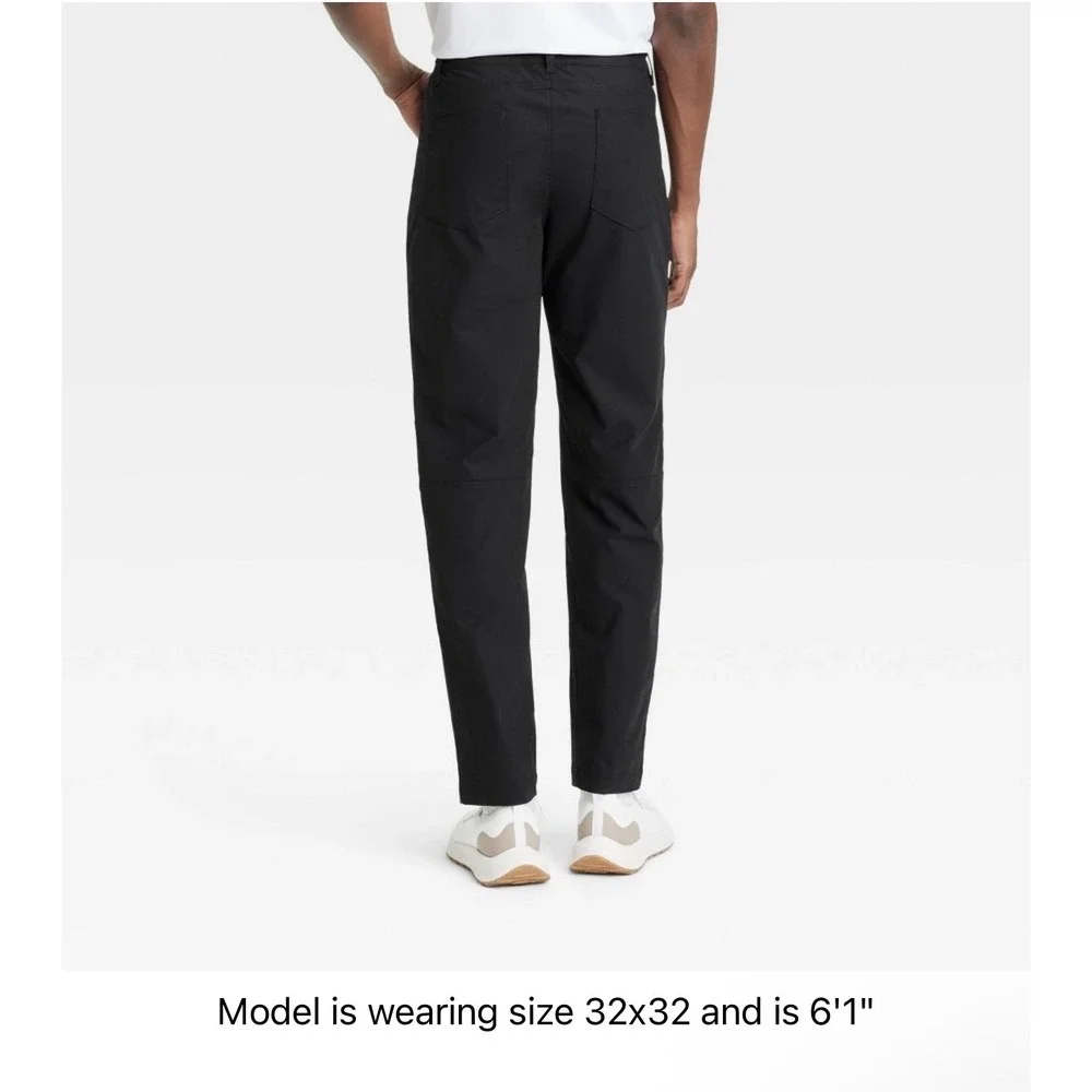 All In Motion Mens 360 Lifestyle Relaxed Fit 5-Pocket Pants Black 34x32 UPF 50+